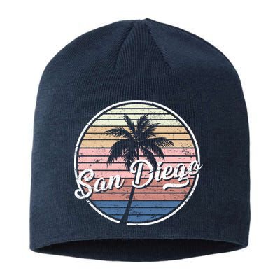 San Diego Palm Tree Vintage Retro Sustainable Beanie