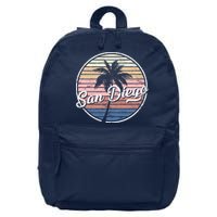 San Diego Palm Tree Vintage Retro 16 in Basic Backpack