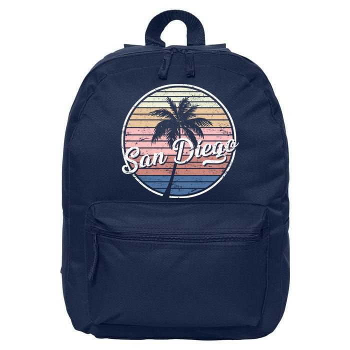 San Diego Palm Tree Vintage Retro 16 in Basic Backpack