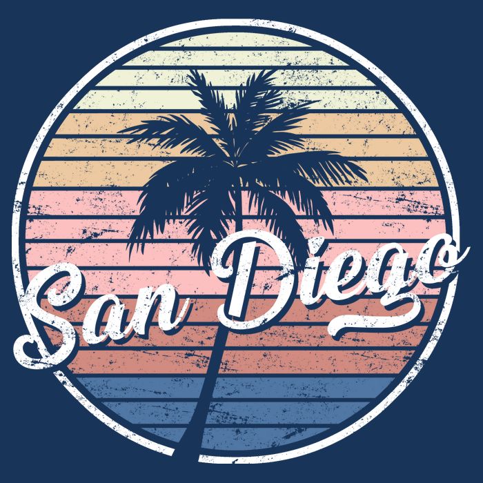 San Diego Palm Tree Vintage Retro 16 in Basic Backpack