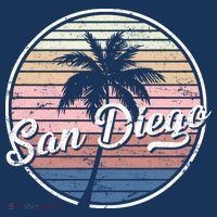 San Diego Palm Tree Vintage Retro Poster