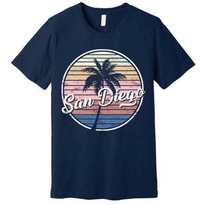 San Diego Palm Tree Vintage Retro Premium T-Shirt
