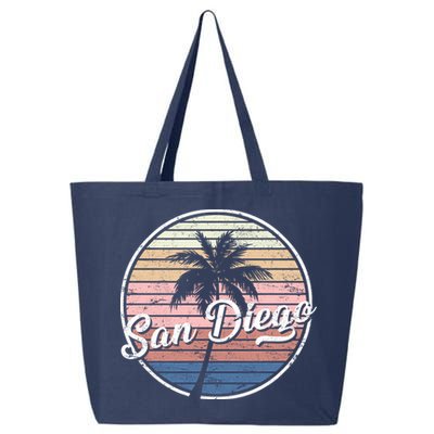 San Diego Palm Tree Vintage Retro 25L Jumbo Tote