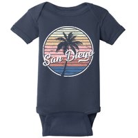 San Diego Palm Tree Vintage Retro Baby Bodysuit