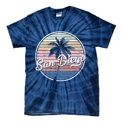 San Diego Palm Tree Vintage Retro Tie-Dye T-Shirt