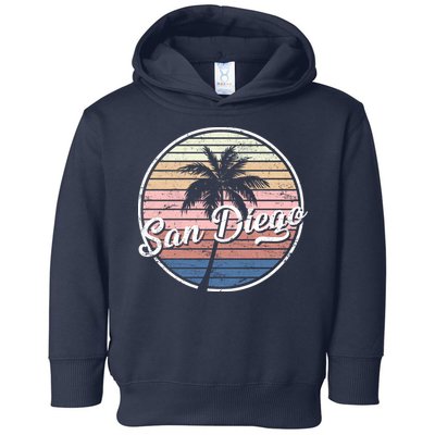 San Diego Palm Tree Vintage Retro Toddler Hoodie