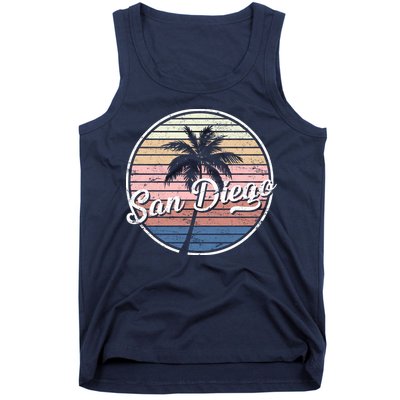 San Diego Palm Tree Vintage Retro Tank Top