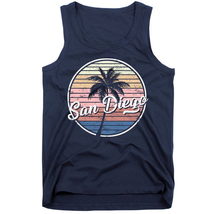 San Diego Palm Tree Vintage Retro Tank Top