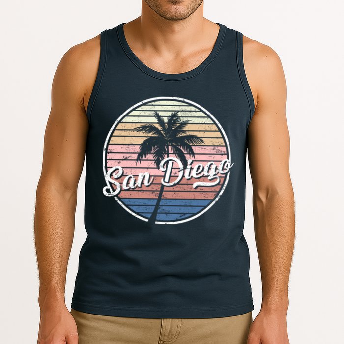 San Diego Palm Tree Vintage Retro Tank Top