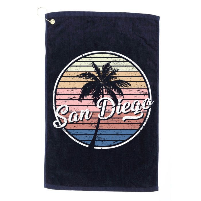 San Diego Palm Tree Vintage Retro Golf Towel