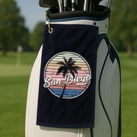 San Diego Palm Tree Vintage Retro Golf Towel
