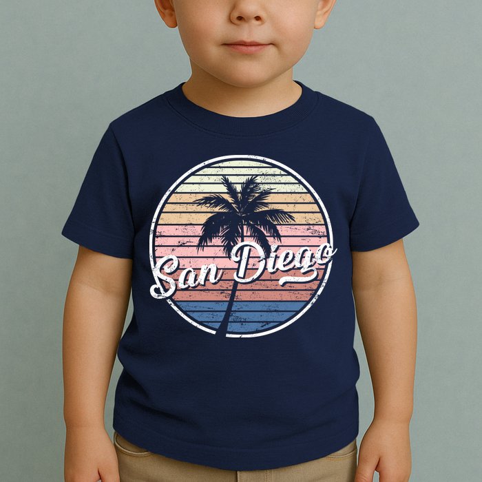 San Diego Palm Tree Vintage Retro Toddler T-Shirt