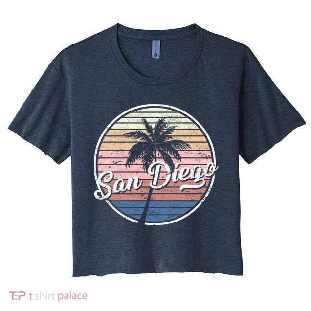 San Diego Palm Tree Vintage Retro Crop Top