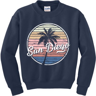 San Diego Palm Tree Vintage Retro Kids Sweatshirt