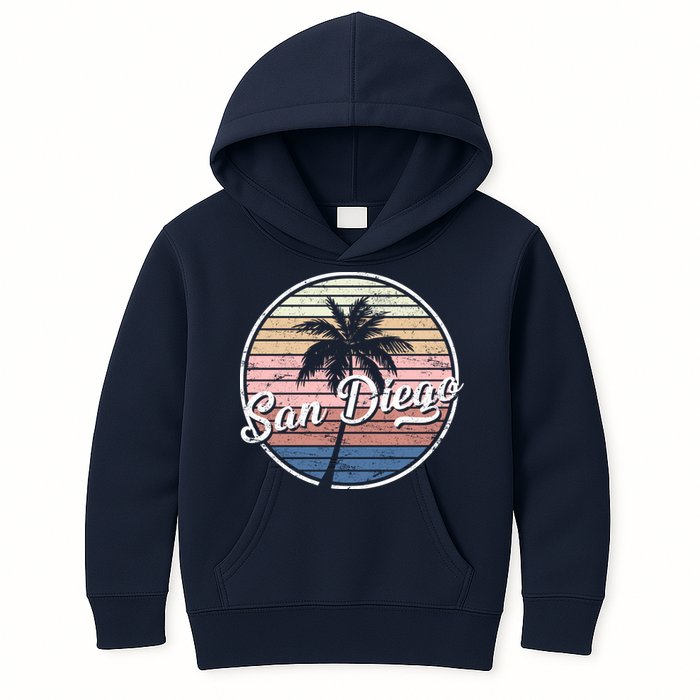 San Diego Palm Tree Vintage Retro Kids Hoodie