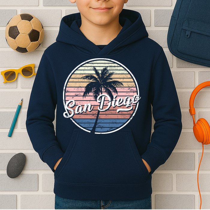 San Diego Palm Tree Vintage Retro Kids Hoodie