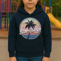 San Diego Palm Tree Vintage Retro Kids Hoodie