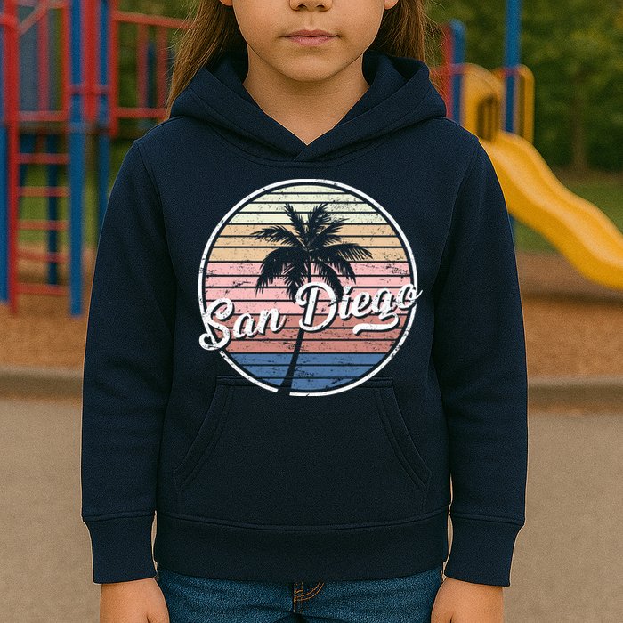 San Diego Palm Tree Vintage Retro Kids Hoodie