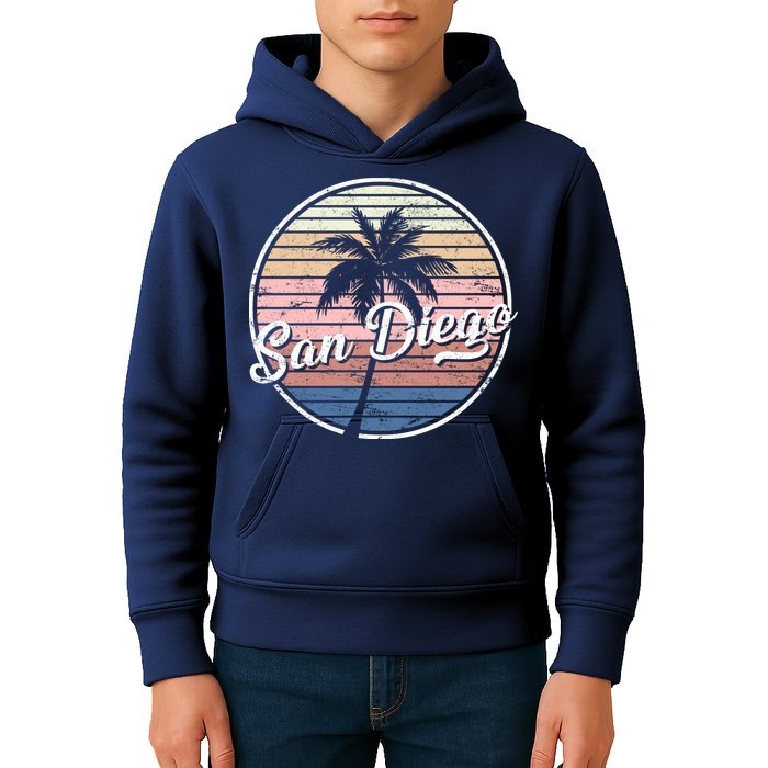 San Diego Palm Tree Vintage Retro Kids Hoodie
