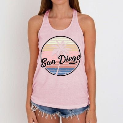 San Diego Palm Tree Vintage Retro Women's Knotted Racerback Tank