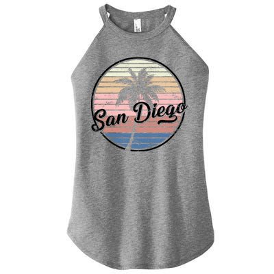 San Diego Palm Tree Vintage Retro Women’s Perfect Tri Rocker Tank