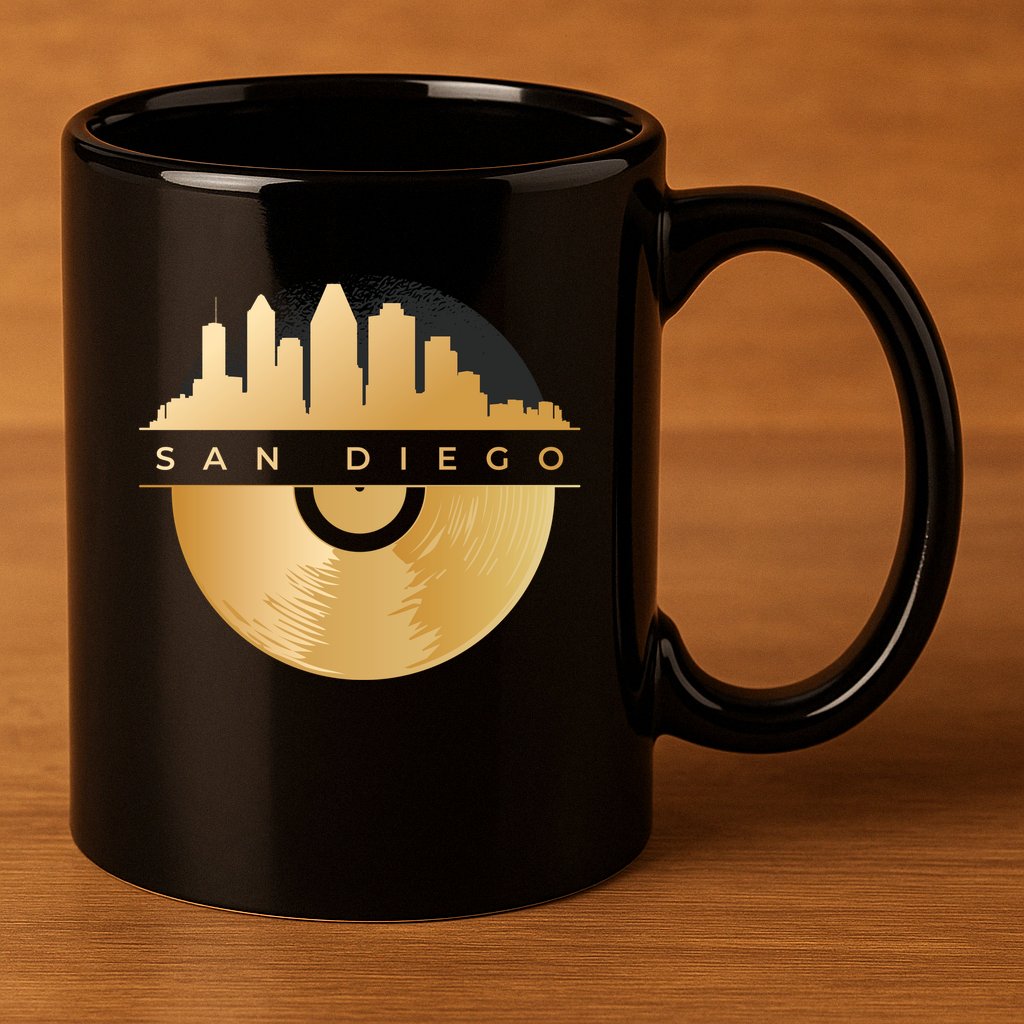 San Diego Vinyl Skyline 11oz C Handle Ceramic Mug