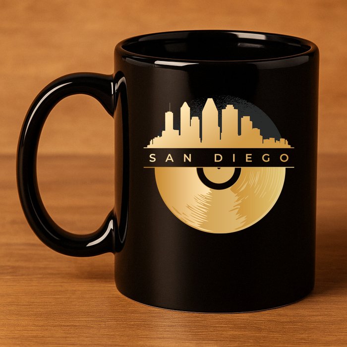 San Diego Vinyl Skyline 11oz C Handle Ceramic Mug