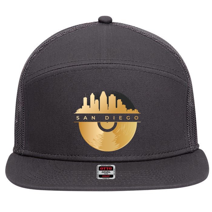 San Diego Vinyl Skyline 7 Panel Mesh Trucker Snapback Hat