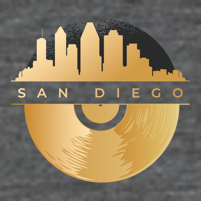 San Diego Vinyl Skyline 7 Panel Mesh Trucker Snapback Hat