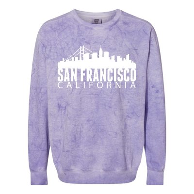 San Francisco California Skyline Colorblast Crewneck Sweatshirt