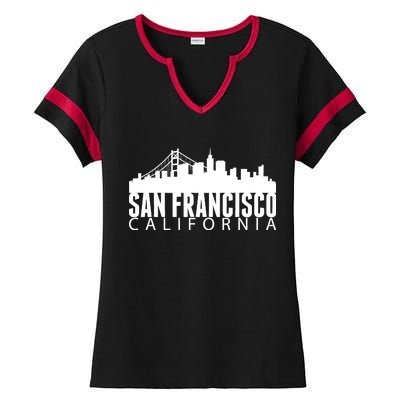 San Francisco California Skyline Ladies Halftime Notch Neck Tee