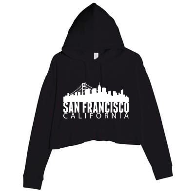 San Francisco California Skyline Crop Fleece Hoodie