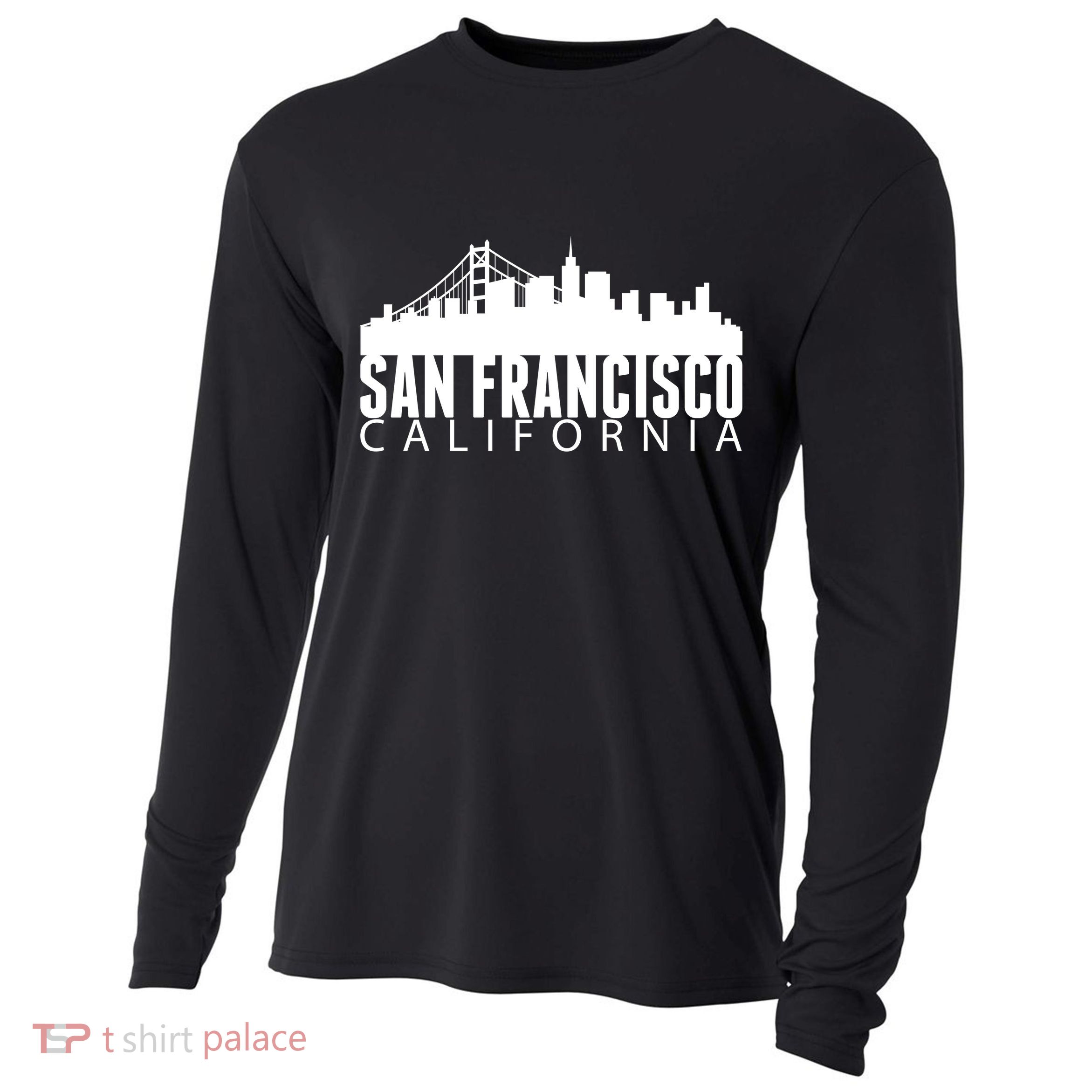 San Francisco California Skyline Cooling Performance Long Sleeve Crew