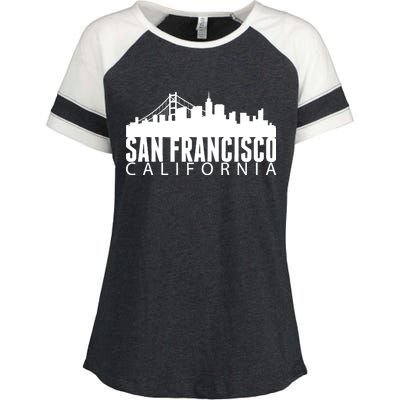 San Francisco California Skyline Enza Ladies Jersey Colorblock Tee