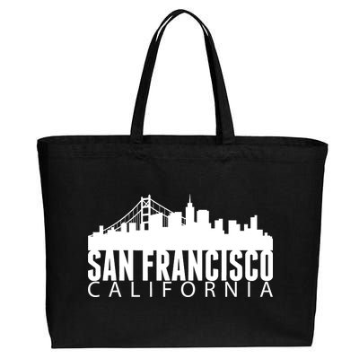 San Francisco California Skyline Cotton Canvas Jumbo Tote