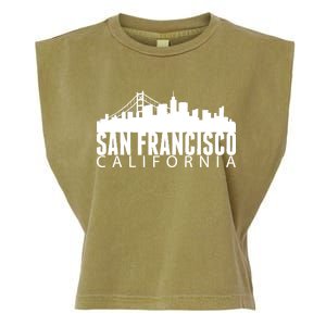 San Francisco California Skyline Garment-Dyed Women's Muscle Tee