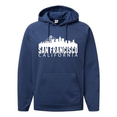 San Francisco California Skyline Performance Fleece Hoodie