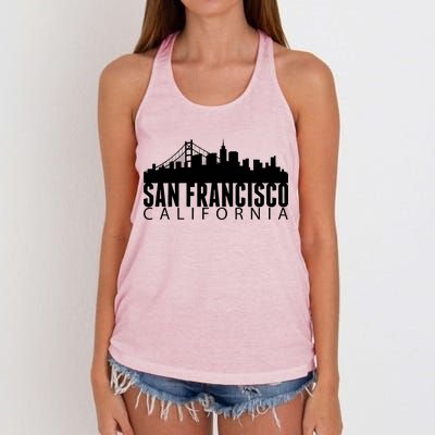 San Francisco California Skyline Women's Knotted Racerback Tank