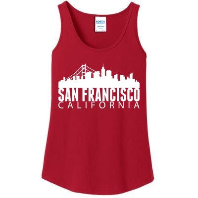 San Francisco California Skyline Ladies Essential Tank