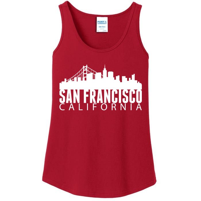 San Francisco California Skyline Ladies Essential Tank