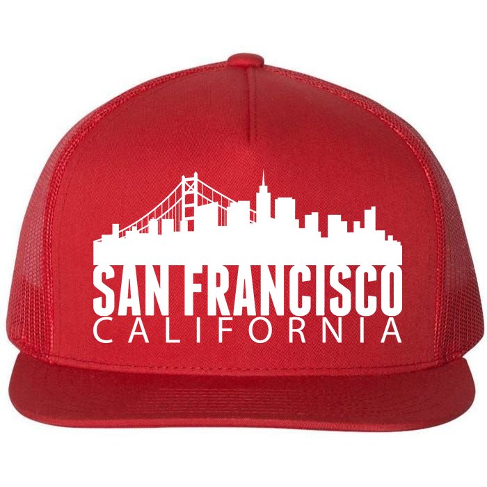 San Francisco California Skyline Flat Bill Trucker Hat