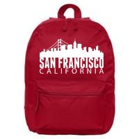 San Francisco California Skyline 16 in Basic Backpack