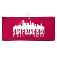 San Francisco California Skyline Large Microfiber Waffle Golf Towel