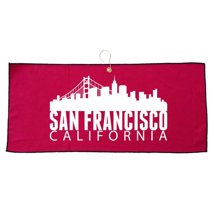 San Francisco California Skyline Large Microfiber Waffle Golf Towel