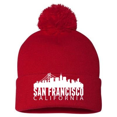 San Francisco California Skyline Pom Pom 12in Knit Beanie