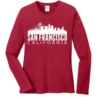 San Francisco California Skyline Ladies Long Sleeve Shirt