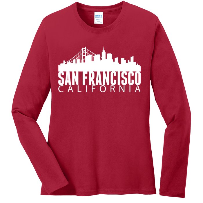 San Francisco California Skyline Ladies Long Sleeve Shirt