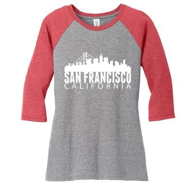 San Francisco California Skyline Women's Tri-Blend 3/4-Sleeve Raglan Shirt