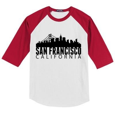 San Francisco California Skyline Kids Colorblock Raglan Jersey