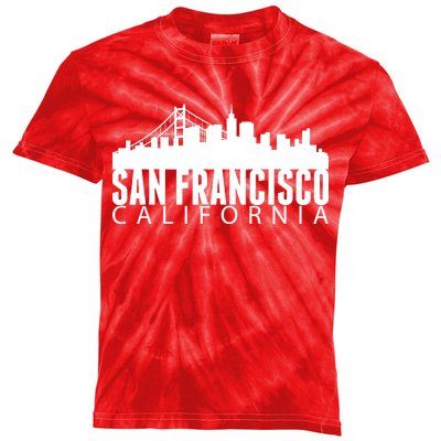 San Francisco California Skyline Kids Tie-Dye T-Shirt